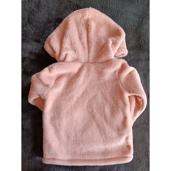 Jacket New Carters Hoodie Infant Girls Faux Fur Pink Plush Pull Over 12 months - Picture 2 of 4